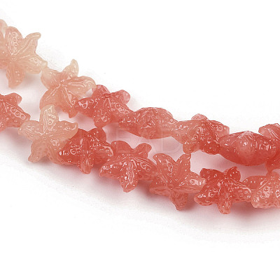 Synthetic Coral Dyed Carved Beads Strands SHEL-K007-18A-1