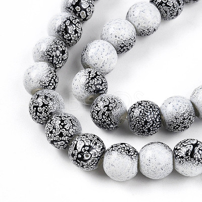 Transparent Baking Paint Glass Beads Strands DGLA-N009-10mm-09-1