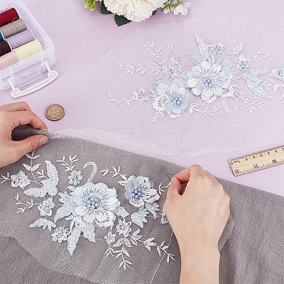 2Pcs Computerized Embroidery Cloth Iron on/Sew on Patches PATC-HY0001-93B-1