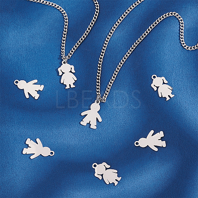 16Pcs 2 Styles 201 Stainless Steel Pendants STAS-UN0033-76-1