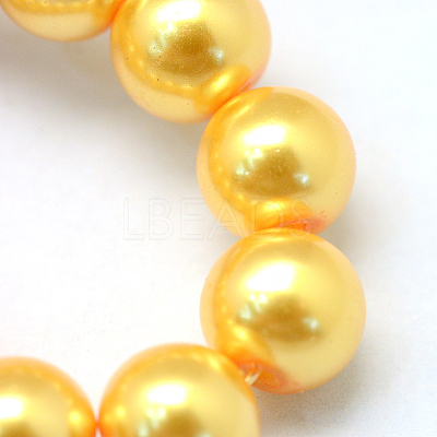 Baking Paint Pearlized Glass Pearl Round Bead Strands LS-HY-Q003-10mm-56-1