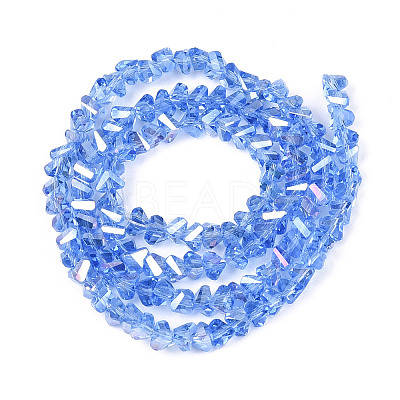 Electroplate Transparent Glass Beads Strands GLAA-N021-4mm-03-1