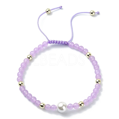 Natural & Dyed Malaysia Jade Braided Bead Bracelets BJEW-JB09988-1