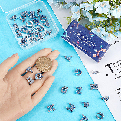 52Pcs 26 Styles Alloy Rhinestone Slide Charms FIND-SC0009-81A-1