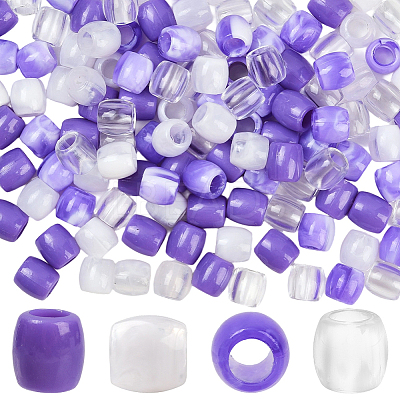 120Pcs 4 Styles ABS Plastic Imitation Pearl European Beads FIND-SC0019-27A-1