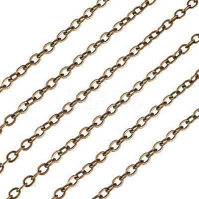 Brass Coated Iron Flat Cable Chains CH-TAC0007-02AB-1