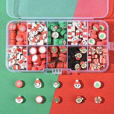 200Pcs 10 Styles Handmade Polymer Clay Christmas Theme Beads CLAY-FS0001-52-1