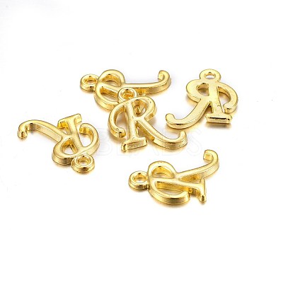 Golden Plated Alloy Letter Pendants LS-PALLOY-J718-01G-R-1