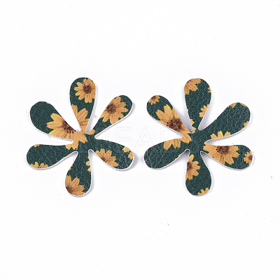 Printing PU Leather Pendants FIND-T062-001D-1
