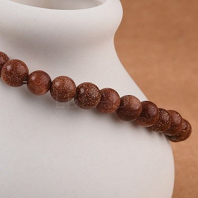 Synthetic Goldstone Bead Stretch Bracelets BJEW-K212-A-002-1