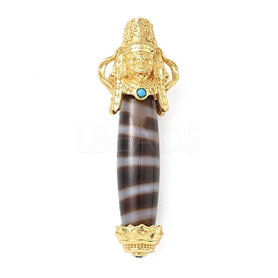 Bodhisattva Shape Brass Screw Peg Bails KK-NH0008-04G-1