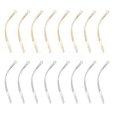 32Pcs 2 Colors 304 Stainless Steel Pendants STAS-UN0037-44-1