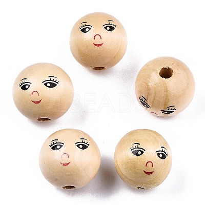 Unfinished Natural Wood Beads X-WOOD-T019-31-A-18mm-1