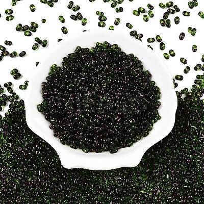 Picasso Spray Painted Glass Seed Beads SEED-T006-04-17-1
