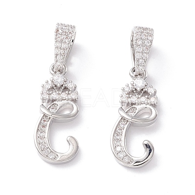 Eco-Friendly Brass Micro Pave Cubic Zirconia Pendants KK-K265-01P-C-1