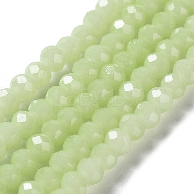 Baking Paint Imitation Jade Glass Bead Strands DGLA-A034-J8MM-A21-1