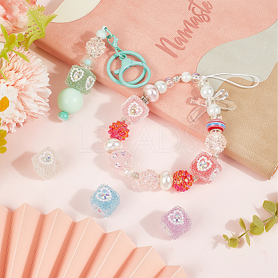 6Pcs 6 Colors Acrylic & Plastic & Resin Rhinestone Beads FIND-SC0013-09B-1