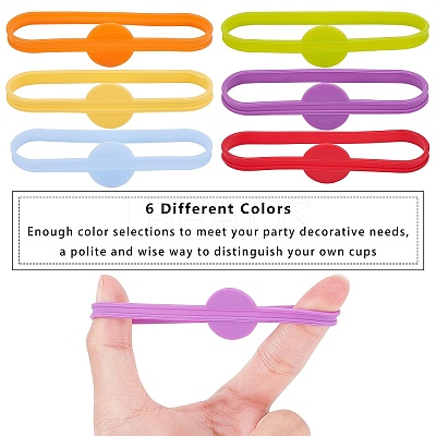 Long Silicone Wine Glass Label AJEW-PH0016-64-1