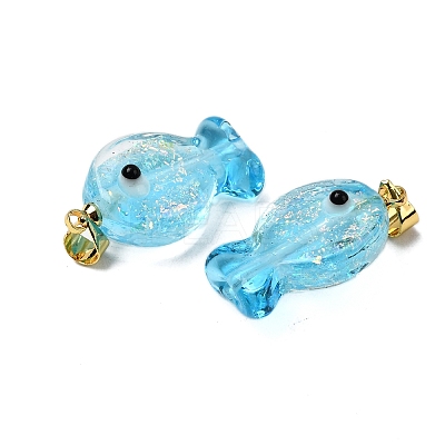 Handmade Dichroic Foil Lampwork Pendants DICH-G001-01G-07-1
