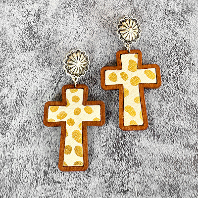 Easter Cross  Dangle Stud Earrings FS-WG862AE-03-1