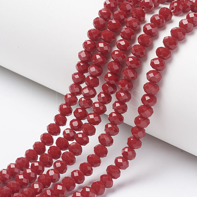 Opaque Solid Color Glass Beads Strands X-EGLA-A034-P8mm-D02-1