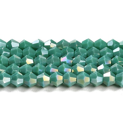 Opaque Solid Color Electroplate Glass Beads Strands X1-GLAA-F029-P4mm-A07-1
