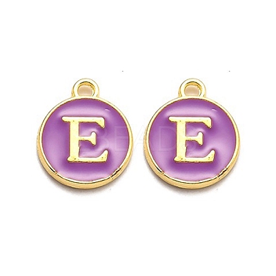 Golden Plated Alloy Enamel Charms ENAM-Q437-12E-1