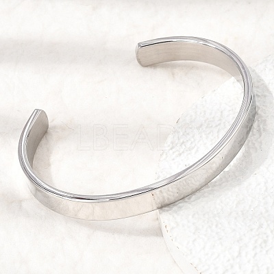 304 Stainless Steel Plain Open Cuff Bangles for Women SA-CBAC920-08P-1