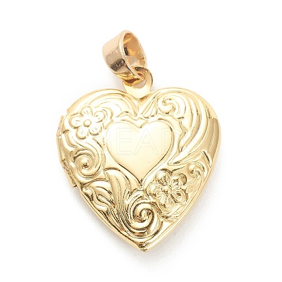 Brass Locket Pendants X-KK-P199-16G-1