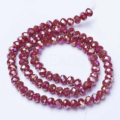 Electroplate Glass Beads Strands EGLA-A034-P8mm-B04-1