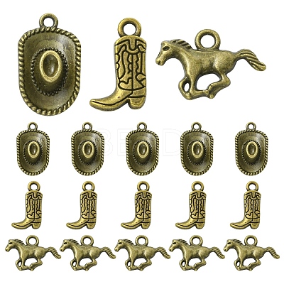 30Pcs 3 Styles Tibetan Style Alloy Pendants FIND-YW0010-51AB-1