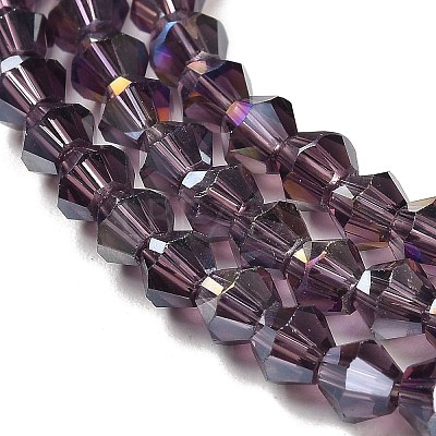 Transparent Electroplate Glass Beads Strands LS-GLAA-F029-4mm-A04-1