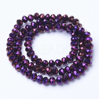 Electroplate Transparent Glass Beads Strands LS-EGLA-A034-T8mm-UA06-1