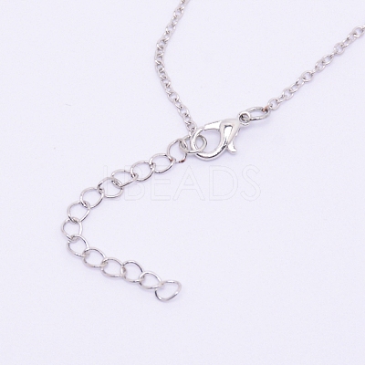 Alloy Rhinestone Pendants Necklaces NJEW-WH0007-02C-1