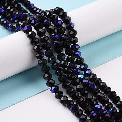 Electroplate Opaque Solid Color Glass Beads Strands EGLA-A034-P2mm-L01-1