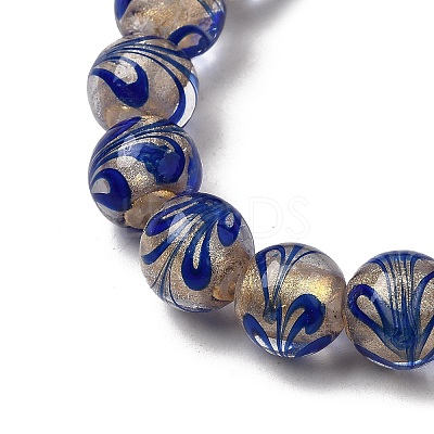 Gold Sand Lampwork Beads Strands LAMP-P071-12mm-05-1