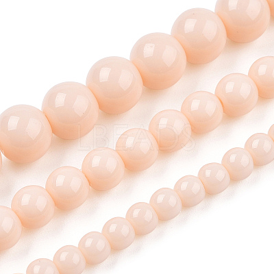 Opaque Solid Color Glass Beads Strands GLAA-T032-P6mm-09-1