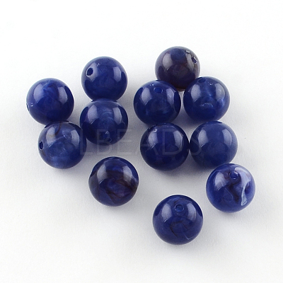 Round Imitation Gemstone Acrylic Beads OACR-R029-8mm-11-1