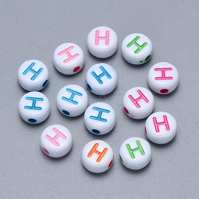 Craft Acrylic Horizontal Hole Letter Beads SACR-S201-11H-1