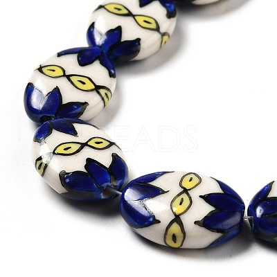 Handmade Printed Porcelain Beads PORC-F005-01F-1
