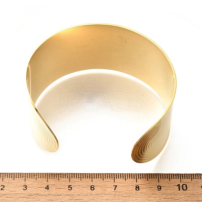 304 Stainless Steel Open Cuff Bangles for Women LS-BJEW-Z083-02G-02-1