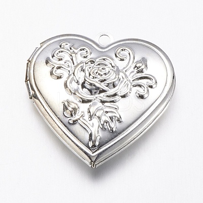 Brass Locket Pendants KK-N0116-009-1