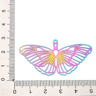 201 Stainless Steel Pendants STAS-B051-02RC-08-1