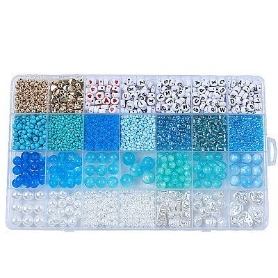 DIY 28 Style Resin & Acrylic & ABS Beads Jewelry Making Finding Kit DIY-NB0012-03A-1