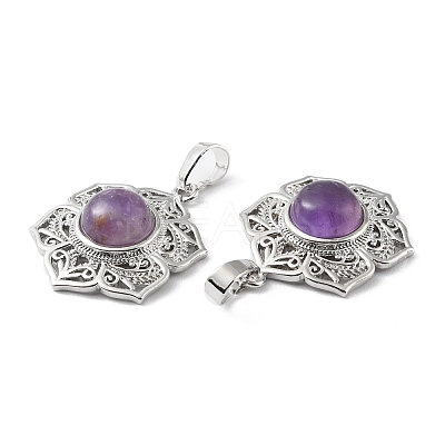 Natural Amethyst Pendants G-P498-02P-04-1