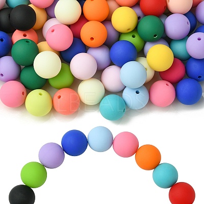 Rubberized Style Opaque Acrylic Beads MACR-CJC0009-02A-1
