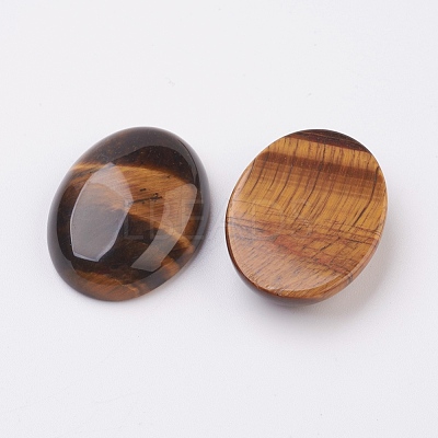 Natural Tiger Eye Flat Back Cabochons G-G741-30x40mm-01-1