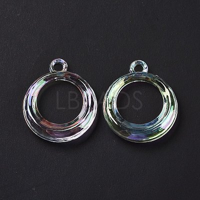 UV Plating Rainbow Iridescent Acrylic Pendants PACR-H001-08-1