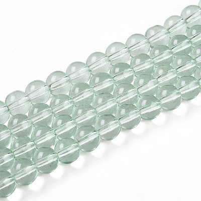 Baking Paint Transparent Glass Beads Strands DGLA-N006-8mm-08-1