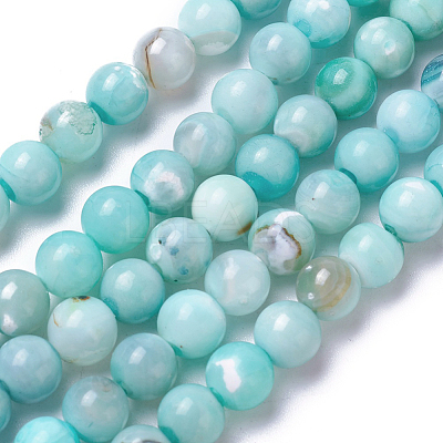 Natural Dyed Agate Imitation Turquoise Beads Strands G-P425-02A-6mm-1